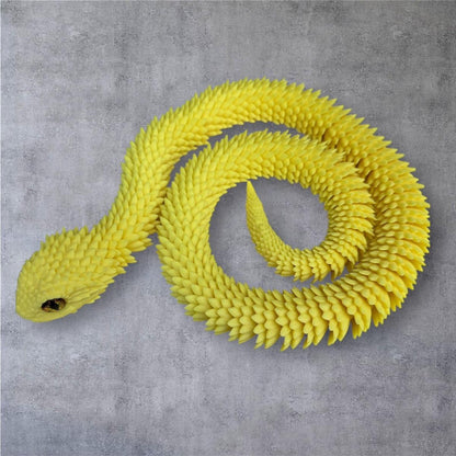 3ft Bush Viper 3D Printed Figurine with Glass Eyes