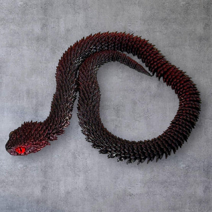 3ft Bush Viper 3D Printed Figurine with Glass Eyes