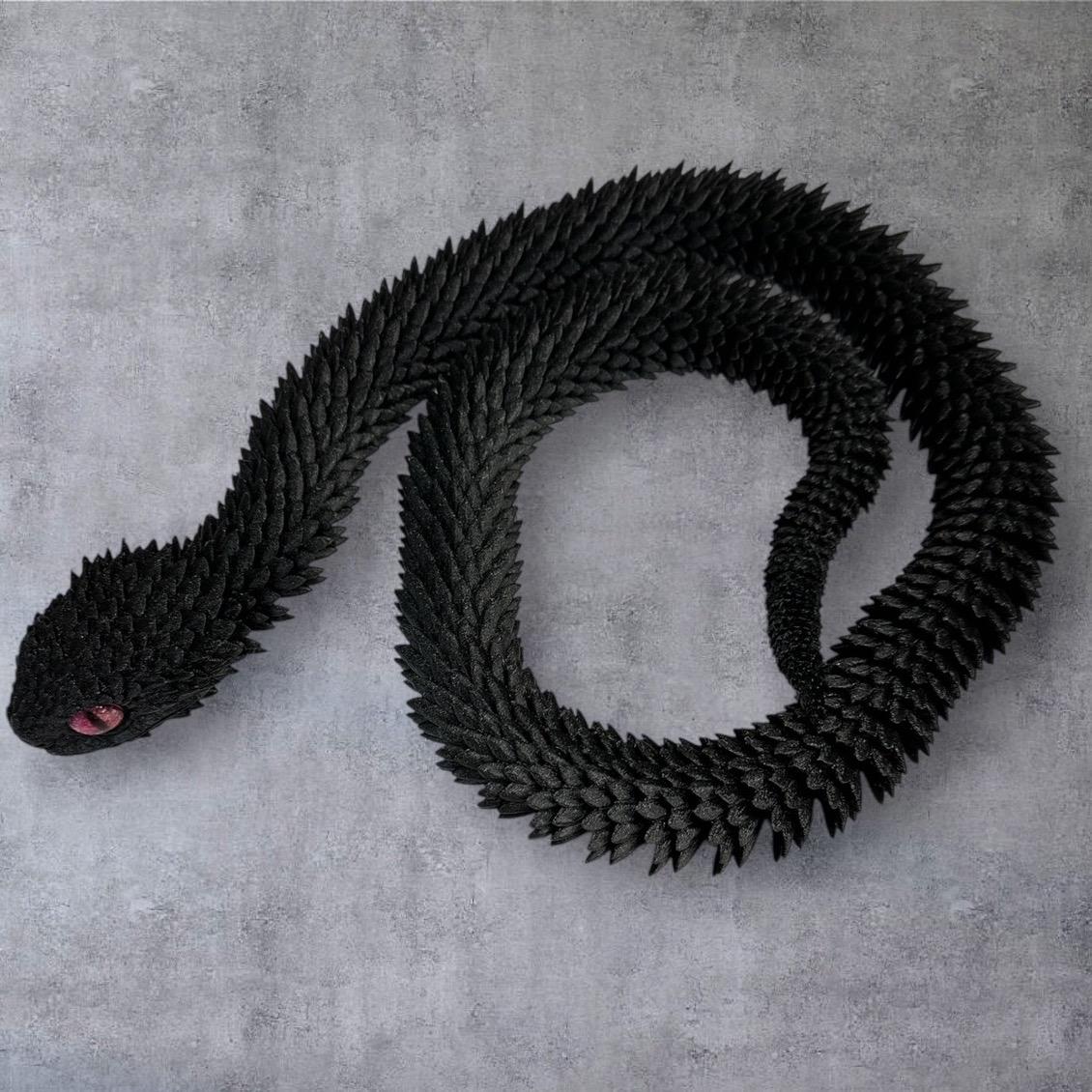 3ft Bush Viper 3D Printed Figurine with Glass Eyes